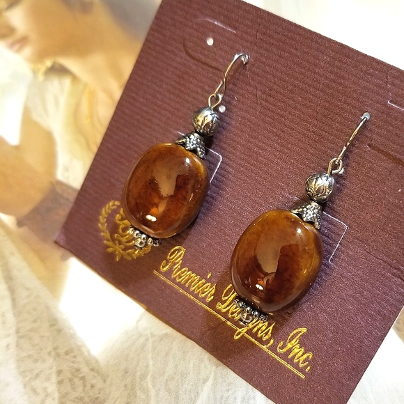 NEW Premier Designs Glazed Pottery Bead Dangle Earrings - Picture 2 of 5